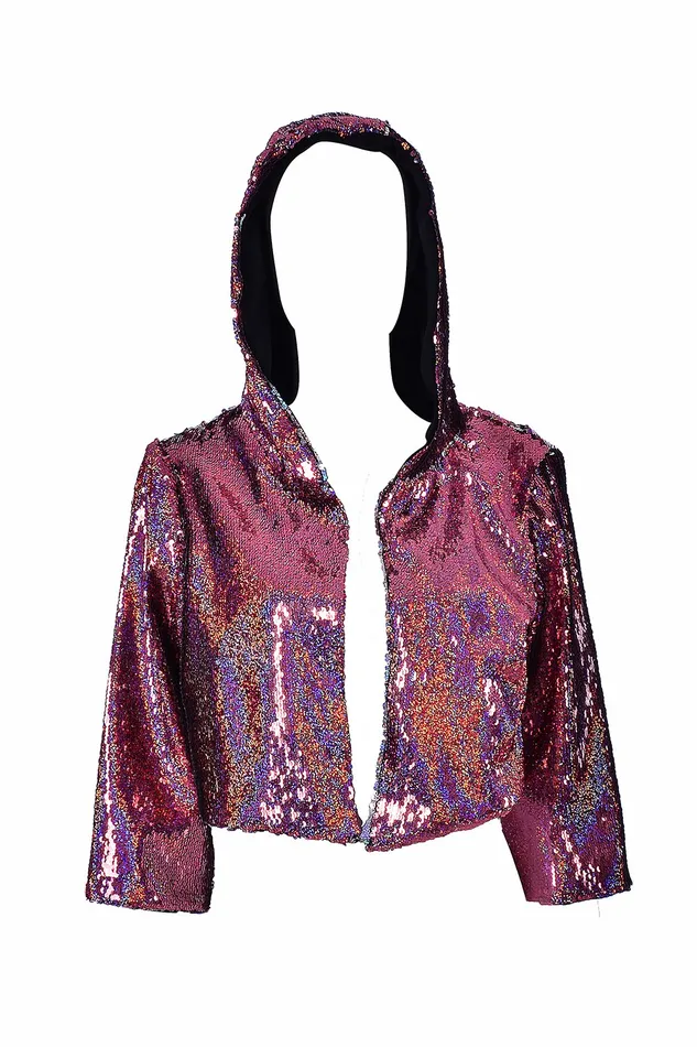 Sequin Cropped Jacket Pink Stars THE LUMi SHOP Earrings