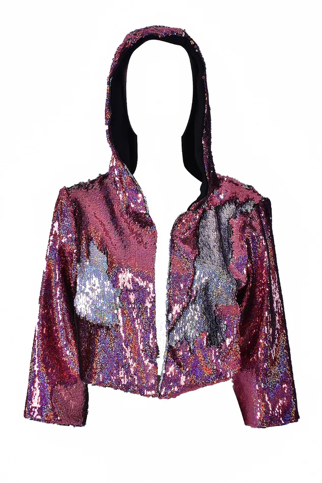Sequin Cropped Jacket Pink Stars THE LUMi SHOP Earrings