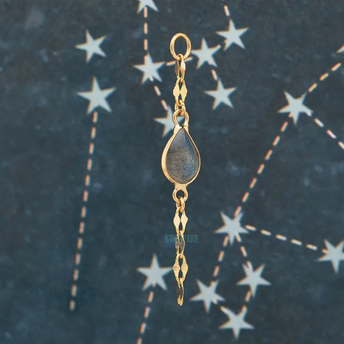 Star Bright Chain Charm in Gold with Gemstones Hialeah Fine Jewelry Earrings