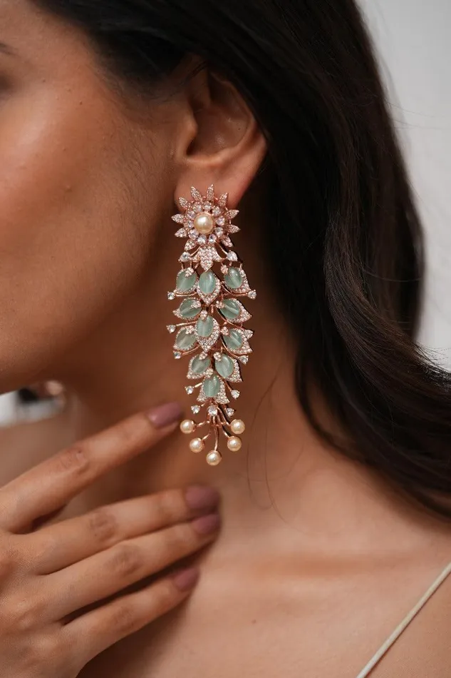 Tessa Lala Land Pastel Beaded Diamond Long Earrings Lala Land Collection Attrangi Earrings Tessa Lala Land Pastel Beaded Diamond Long Earrings Lala Land Collection Attrangi Earrings