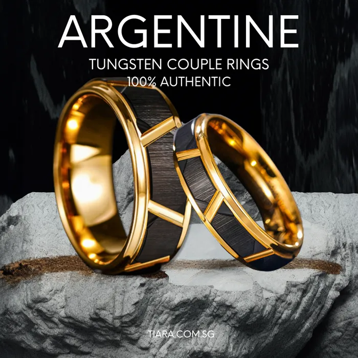 Tungsten Couple Rings Earrings Argentine