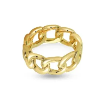 18K GoldFilled Chunky Cuban Link Chain Ring Cura Ring Jewelvers Rings