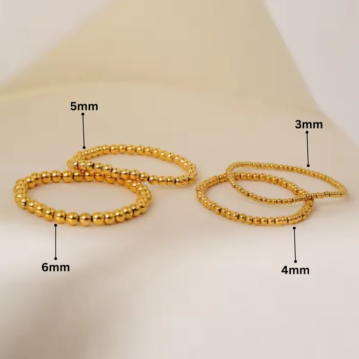 18K GoldFilled Elastic Beaded Anklet Jewelvers PreStyled Sets