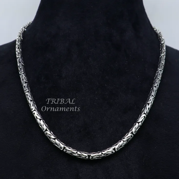 22 inches handmade solid vintage byzantine design chain heavy 4 mm necklace amazing luxury royal gifting vintage designer jewelry ch126 TRIBAL ORNAMENTS Necklaces 22 inches handmade solid vintage byzantine design chain heavy 4 mm necklace amazing luxury royal gifting vintage designer jewelry ch126 TRIBAL ORNAMENTS Necklaces