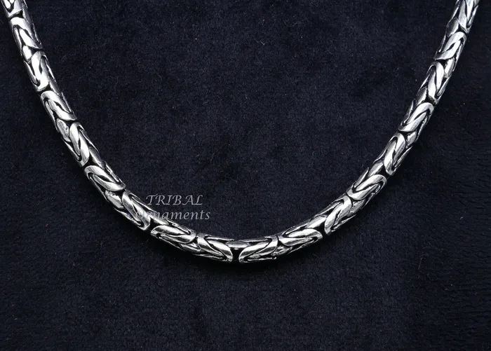 22 inches handmade solid vintage byzantine design chain heavy 4 mm necklace amazing luxury royal gifting vintage designer jewelry ch126 TRIBAL ORNAMENTS Necklaces