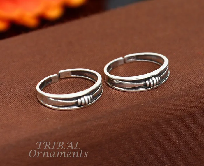 925 sterling silver handmade stunning vintage design Adjustable toe ring ethnic tribal belly dance jewelry india YTR01 TRIBAL ORNAMENTS Rings