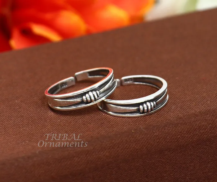 925 sterling silver handmade stunning vintage design Adjustable toe ring ethnic tribal belly dance jewelry india YTR01 TRIBAL ORNAMENTS Rings