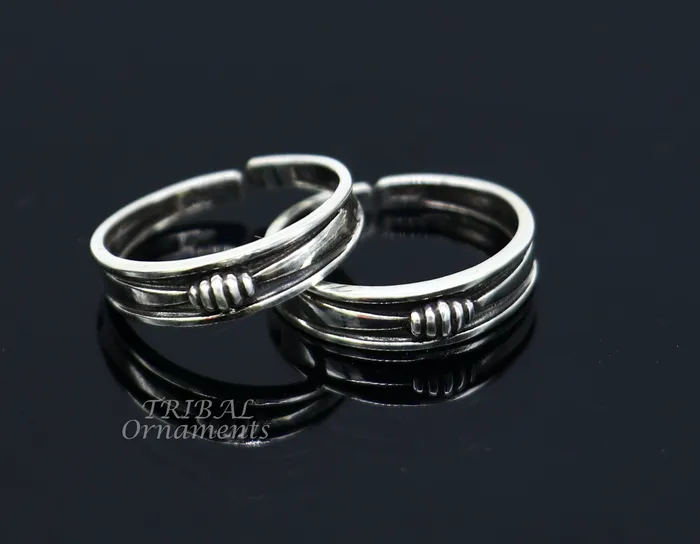 925 sterling silver handmade stunning vintage design Adjustable toe ring ethnic tribal belly dance jewelry india YTR01 TRIBAL ORNAMENTS Rings