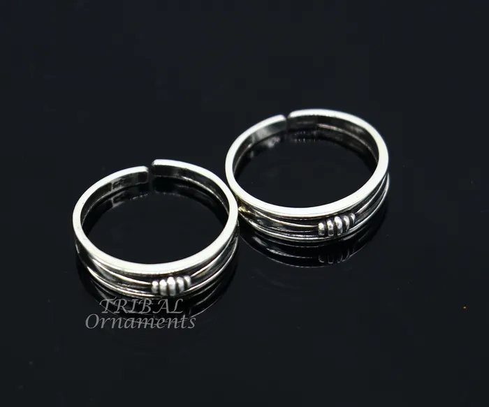 925 sterling silver handmade stunning vintage design Adjustable toe ring ethnic tribal belly dance jewelry india YTR01 TRIBAL ORNAMENTS Rings