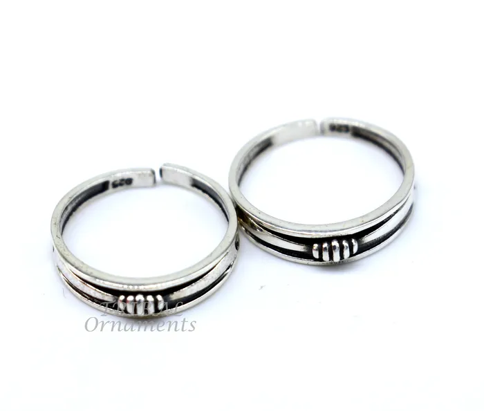 925 sterling silver handmade stunning vintage design Adjustable toe ring ethnic tribal belly dance jewelry india YTR01 TRIBAL ORNAMENTS Rings