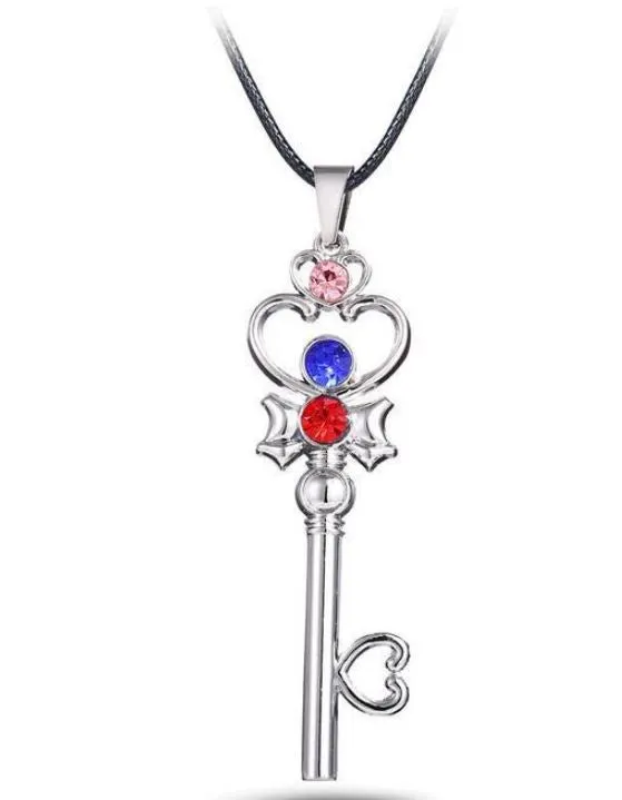 alice Necklaces AZ631 Silver Heart Key on Leather Cord Necklace with FREE EARRINGS alice Necklaces AZ631 Silver Heart Key on Leather Cord Necklace with FREE EARRINGS