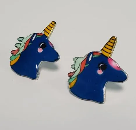 Earrings polly L104 Royal Blue Unicorn Earrings
