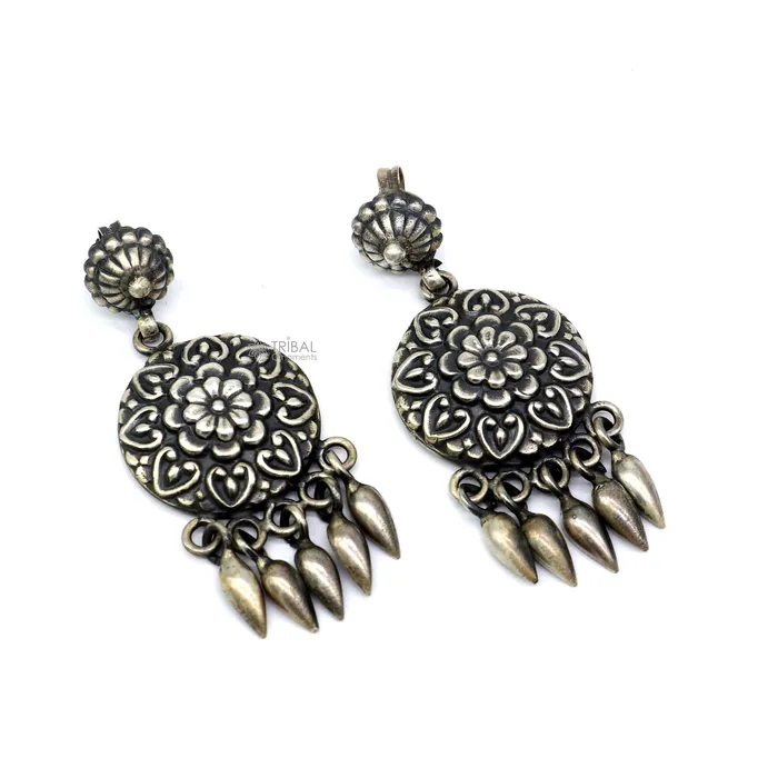 Earrings TRIBAL ORNAMENTS 925 sterling silver ethnic tribal drop dangling earrings s1319 Earrings TRIBAL ORNAMENTS 925 sterling silver ethnic tribal drop dangling earrings s1319