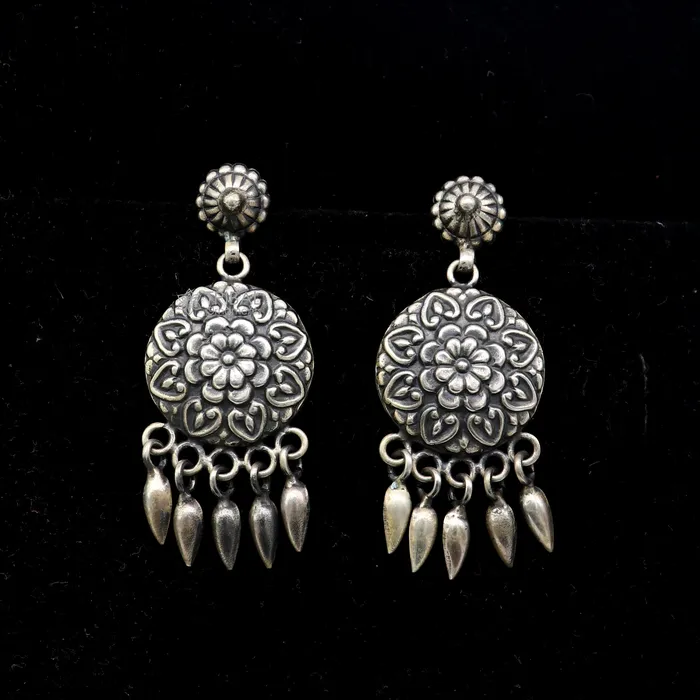 Earrings TRIBAL ORNAMENTS 925 sterling silver ethnic tribal drop dangling earrings s1319 Earrings TRIBAL ORNAMENTS 925 sterling silver ethnic tribal drop dangling earrings s1319