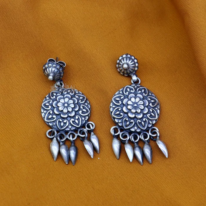 Earrings TRIBAL ORNAMENTS 925 sterling silver ethnic tribal drop dangling earrings s1319 Earrings TRIBAL ORNAMENTS 925 sterling silver ethnic tribal drop dangling earrings s1319
