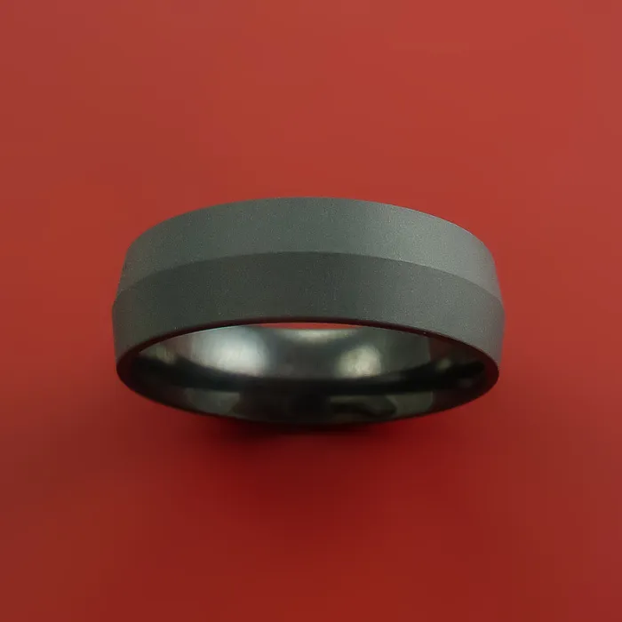 Lashbrook Black Zirconium Ring Custom Made Band Rings Lashbrook Black Zirconium Ring Custom Made Band Rings