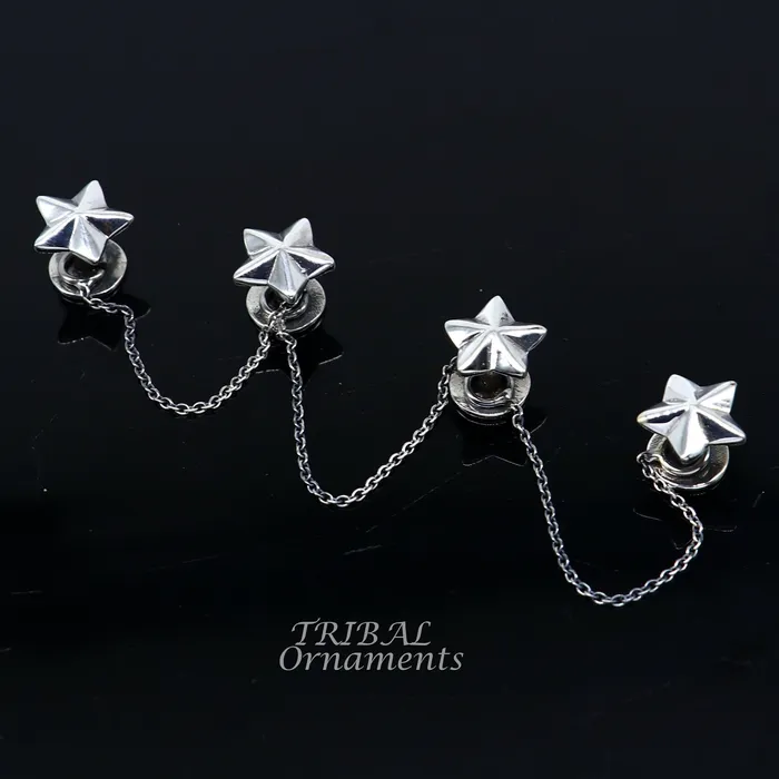 Necklaces TRIBAL ORNAMENTS 925 Sterling silver handmade gorgeous Star design buttons or cufflinks for mens kurta best gifting jewelry occasions btn05 Necklaces TRIBAL ORNAMENTS 925 Sterling silver handmade gorgeous Star design buttons or cufflinks for mens kurta best gifting jewelry occasions btn05