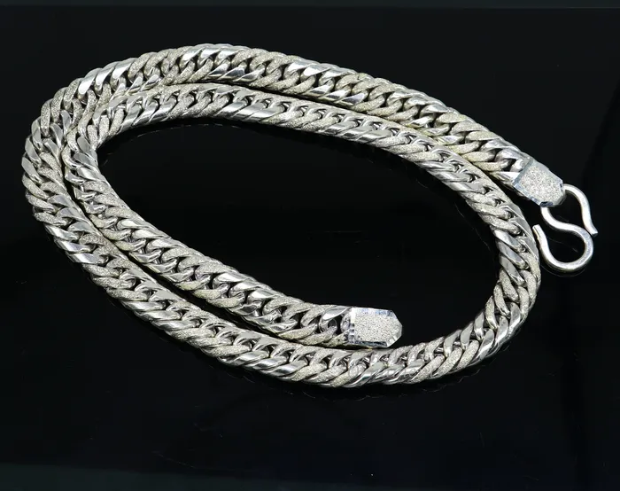 Necklaces TRIBAL ORNAMENTS 925 sterling silver handmade vintage design Custom Cuban curb link chain solid heavy necklace chain for boys mens gifting jewelry ch163 Necklaces TRIBAL ORNAMENTS 925 sterling silver handmade vintage design Custom Cuban curb link chain solid heavy necklace chain for boys mens gifting jewelry ch163