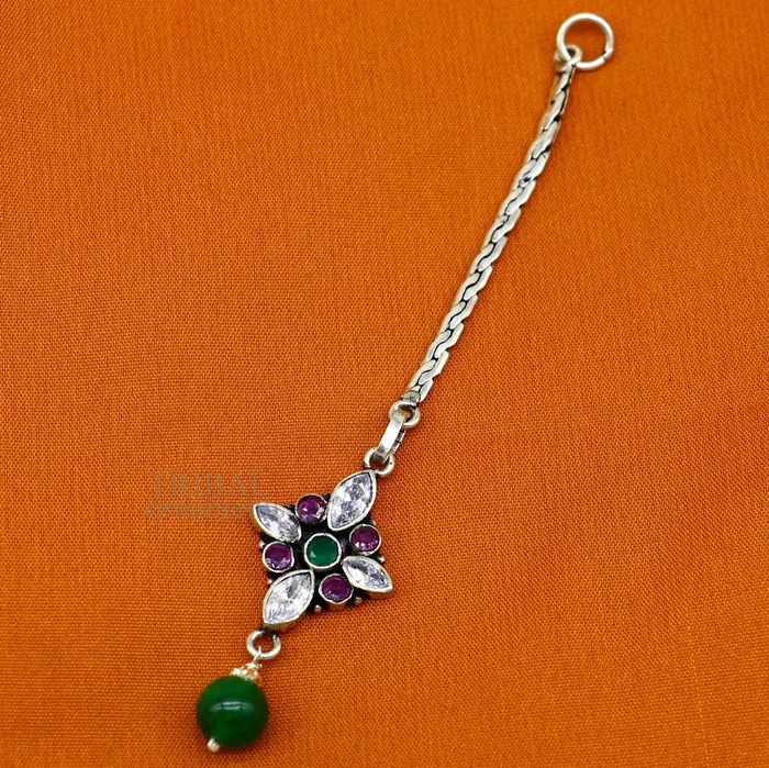 Necklaces TRIBAL ORNAMENTS Handmade indian antique style cut stone designer flower shape tribal temple jewelry pendant for excellent gifting pretty pendant nsp459