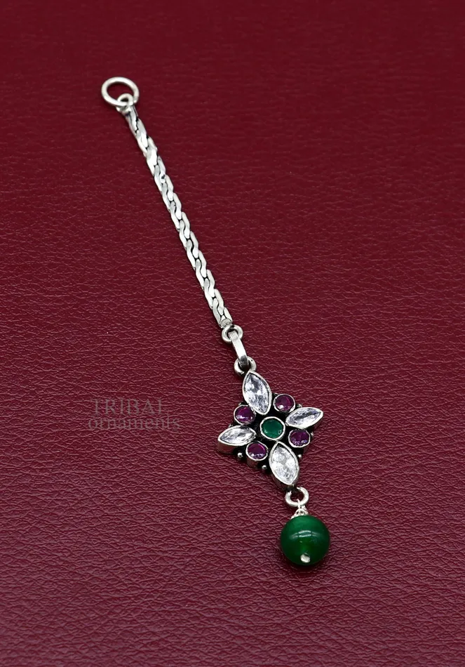 Necklaces TRIBAL ORNAMENTS Handmade indian antique style cut stone designer flower shape tribal temple jewelry pendant for excellent gifting pretty pendant nsp459