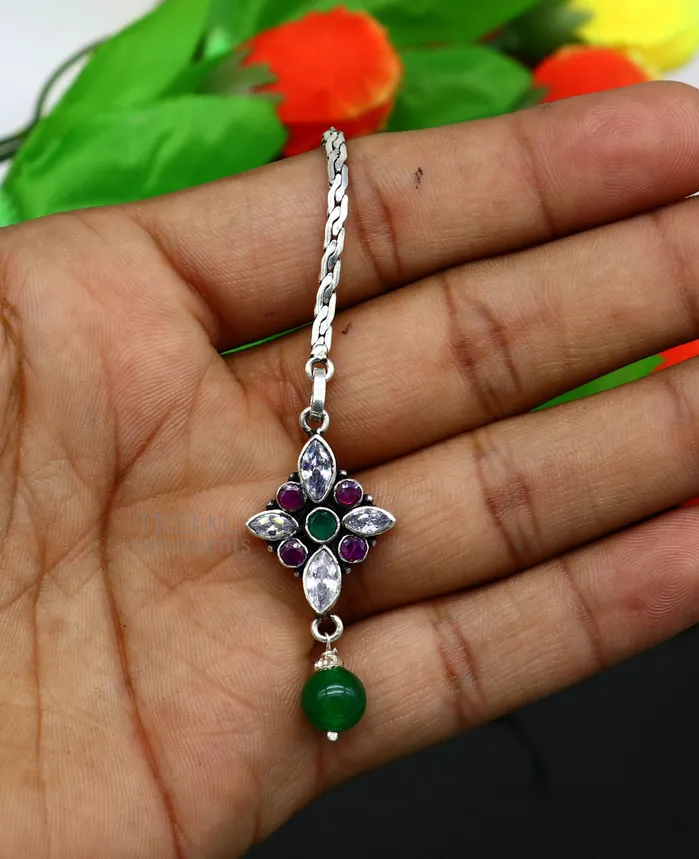 Necklaces TRIBAL ORNAMENTS Handmade indian antique style cut stone designer flower shape tribal temple jewelry pendant for excellent gifting pretty pendant nsp459