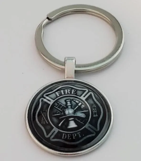 Rings K79 Silver Firefighter Keychain polly