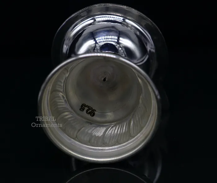 Rings TRIBAL ORNAMENTS 925 sterling silver customized chitai work kandrai work design oil lamp silver Deepak silver temple article puja utensils art su766