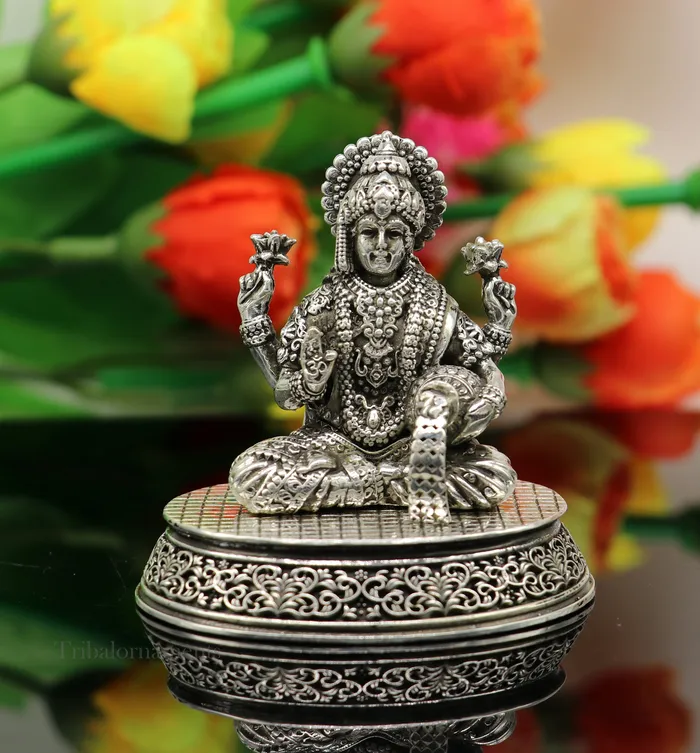 Rings TRIBAL ORNAMENTS Pure 925 Sterling silver handmade Hindu Goddess Laxmi statue puja article figurine home dcor Diwali puja articles gifting art220 Rings TRIBAL ORNAMENTS Pure 925 Sterling silver handmade Hindu Goddess Laxmi statue puja article figurine home dcor Diwali puja articles gifting art220