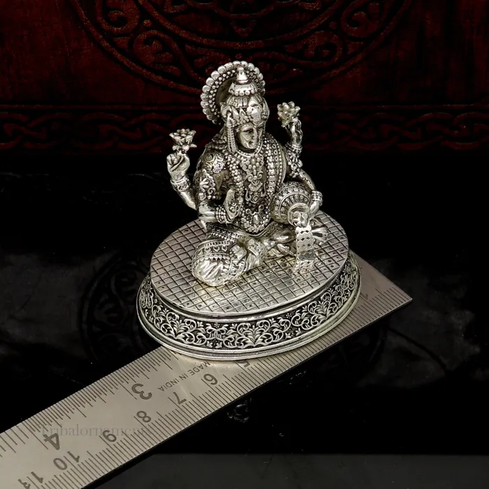 Rings TRIBAL ORNAMENTS Pure 925 Sterling silver handmade Hindu Goddess Laxmi statue puja article figurine home dcor Diwali puja articles gifting art220