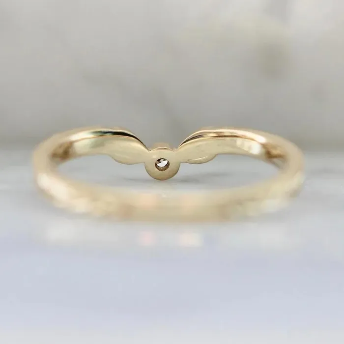 Short Cake Engraved V Shaped Diamond Band Deborah Lavery Rings