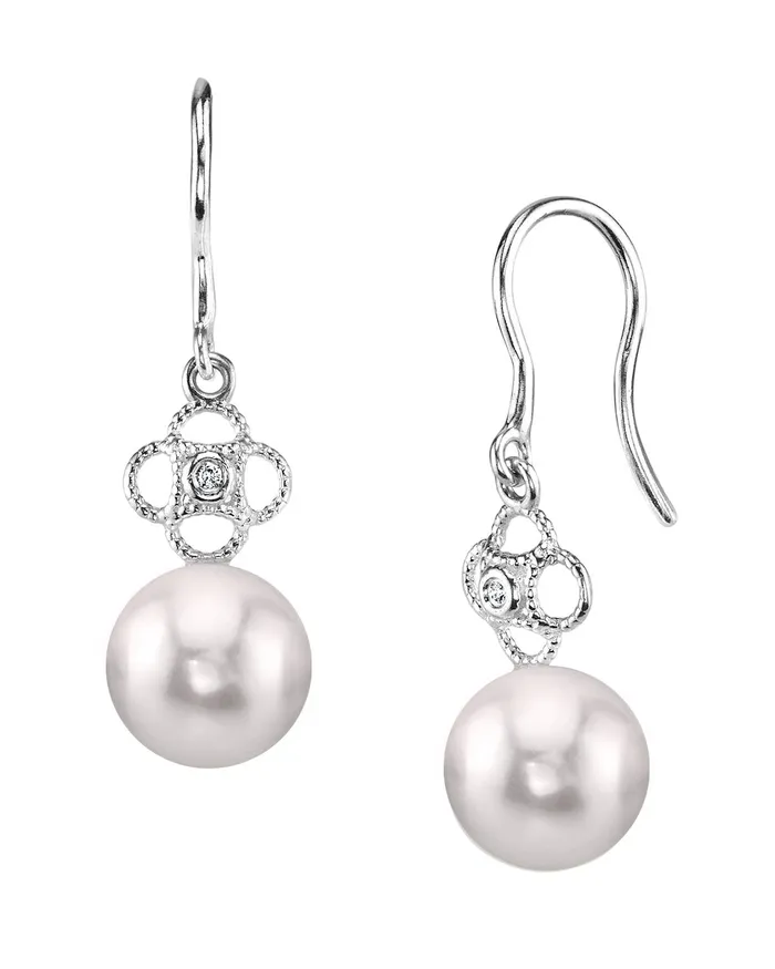spt Earrings Akoya Pearl Diamond Lacy Earrings