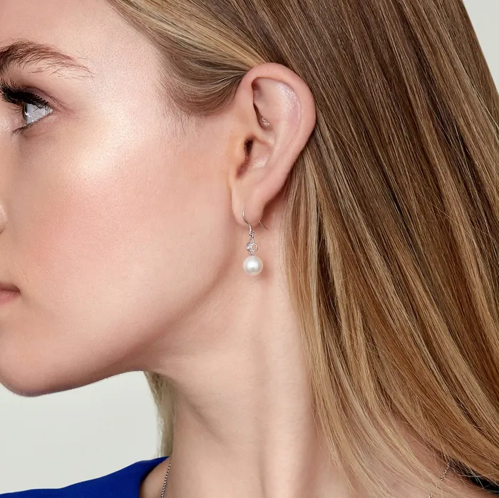 spt Earrings Akoya Pearl Diamond Lacy Earrings