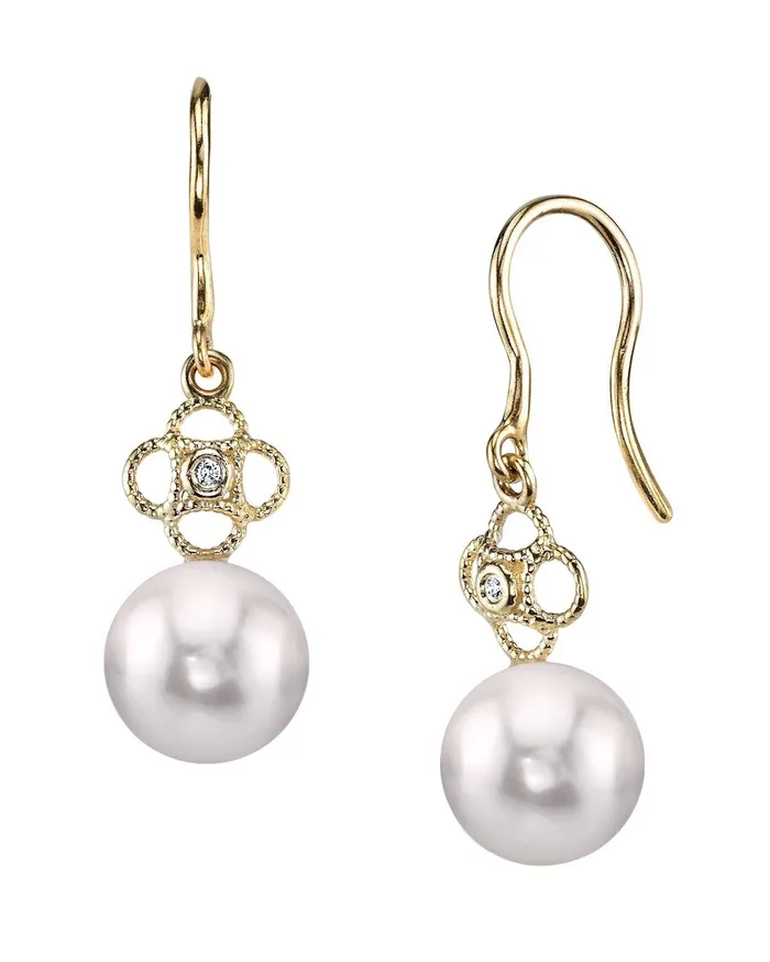 spt Earrings Akoya Pearl Diamond Lacy Earrings