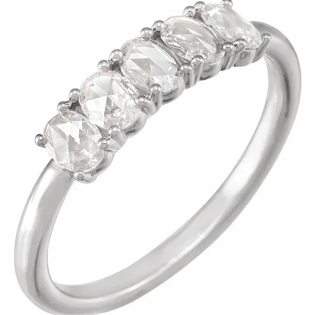 Stackables 12 CTW Natural RoseCut Diamond Ring Fire Brilliance Rings