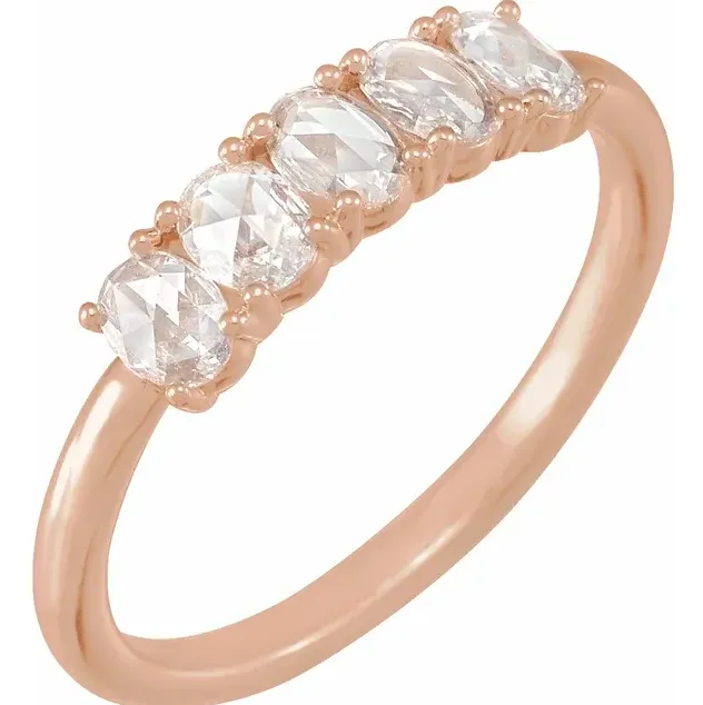 Stackables 12 CTW Natural RoseCut Diamond Ring Fire Brilliance Rings