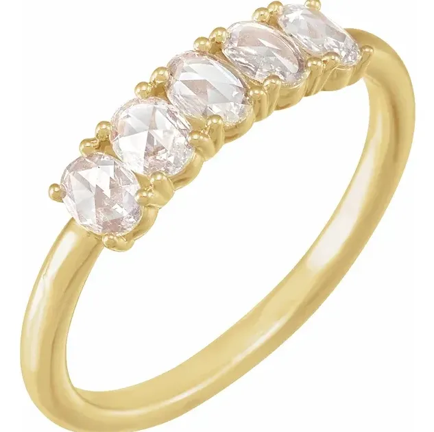 Stackables 12 CTW Natural RoseCut Diamond Ring Fire Brilliance Rings
