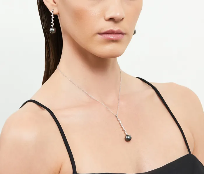 Tahitian South Sea Pearl Diamond Naomi Pendant spt Necklaces