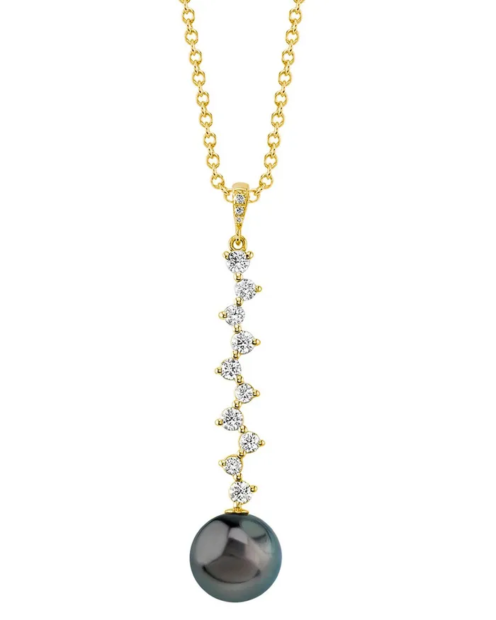 Tahitian South Sea Pearl Diamond Naomi Pendant spt Necklaces