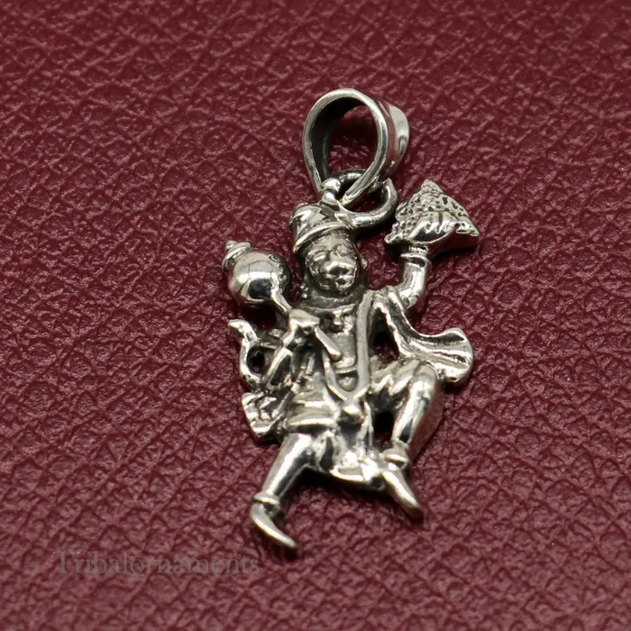TRIBAL ORNAMENTS Flying hanuman pendant 925 sterling silver handmade god idol hanuman pendant amazing craftsmanship pendant gifting jewelry ssp939 Necklaces