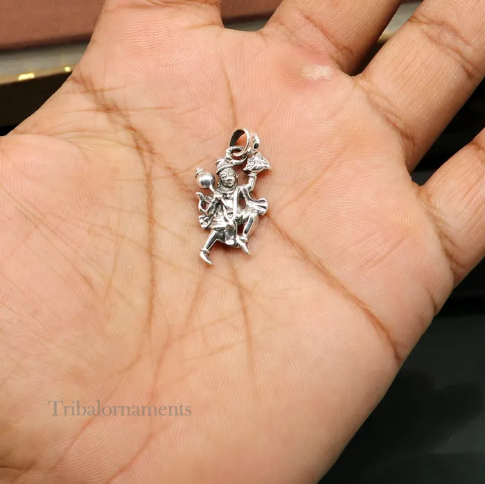 TRIBAL ORNAMENTS Flying hanuman pendant 925 sterling silver handmade god idol hanuman pendant amazing craftsmanship pendant gifting jewelry ssp939 Necklaces