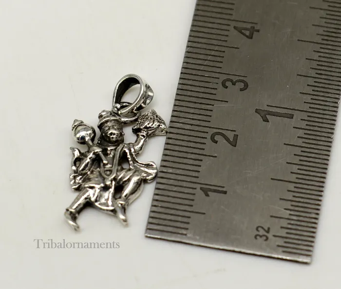 TRIBAL ORNAMENTS Flying hanuman pendant 925 sterling silver handmade god idol hanuman pendant amazing craftsmanship pendant gifting jewelry ssp939 Necklaces