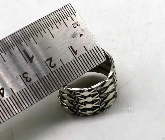 TRIBAL ORNAMENTS Rings 925 Sterling silver Vintage handmade solid spiral design ring band excellent tribal customized belly dance hippie boho jewelry sr345