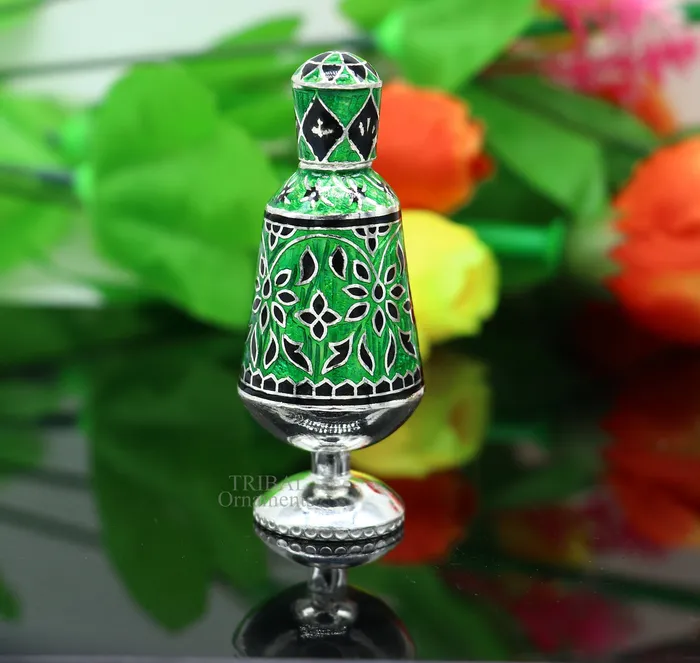 TRIBAL ORNAMENTS Rings Vintage antique design 925 sterling silver sindoor box kumkum box trinket box bridal enamel jewelry collection from Rajasthan india stb151 TRIBAL ORNAMENTS Rings Vintage antique design 925 sterling silver sindoor box kumkum box trinket box bridal enamel jewelry collection from Rajasthan india stb151
