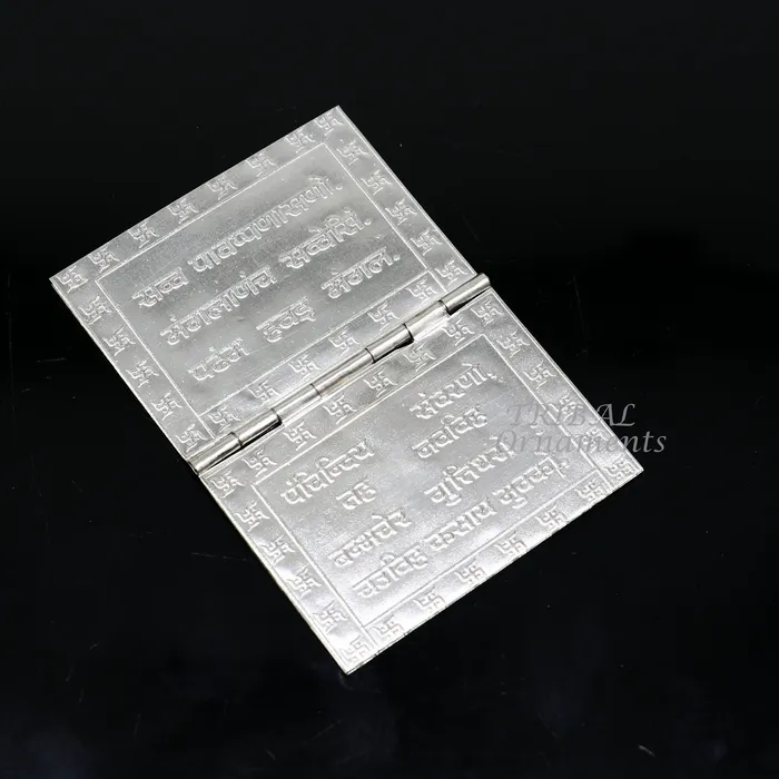 TribalOrnaments Necklaces 925 sterling silver handmade Divine Navkar Mantra jain mantra shree sthapna ji namaskar mahamantra page book with boot stand su954