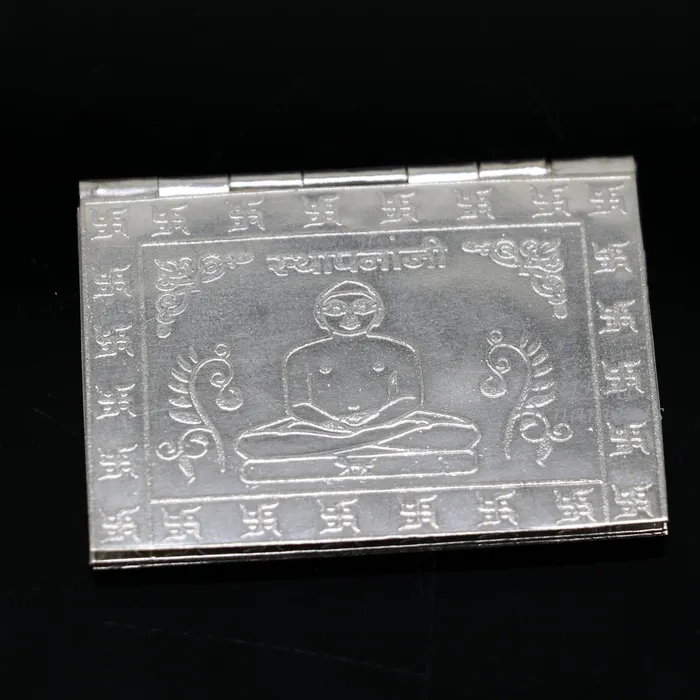 TribalOrnaments Necklaces 925 sterling silver handmade Divine Navkar Mantra jain mantra shree sthapna ji namaskar mahamantra page book with boot stand su954