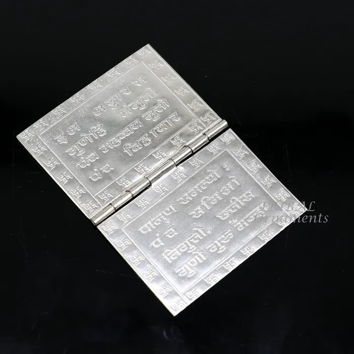 TribalOrnaments Necklaces 925 sterling silver handmade Divine Navkar Mantra jain mantra shree sthapna ji namaskar mahamantra page book with boot stand su954