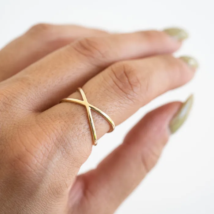 14k Gold X Ring TheRoseGypsy Rings