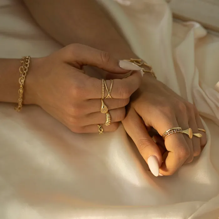 14k Gold X Ring TheRoseGypsy Rings