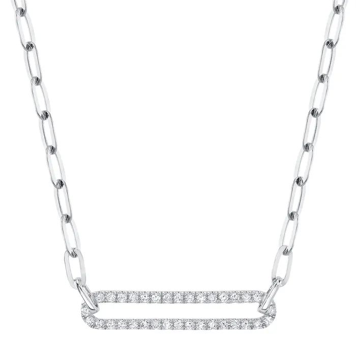 14K White Gold Diamond Paper Clip Link Necklace Meierotto Jewelers Necklaces 14K White Gold Diamond Paper Clip Link Necklace Meierotto Jewelers Necklaces
