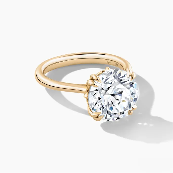 18K Yellow Gold Solitaire Ring Round Cut Center Engagement Collections Rings 18K Yellow Gold Solitaire Ring Round Cut Center Engagement Collections Rings